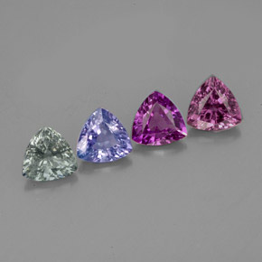 2.33 ct Multicolor Sapphire Gemstone, Sapphire Gem in Trillion Facet Shape for Sale.