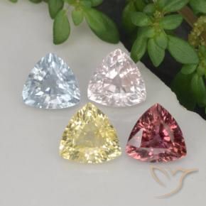 2.20 ctw Multicolor Sapphire Stones, Natural Sapphire in Trillion Facet Shape for Sale