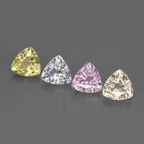 3.01 ctw Multicolor Sapphire Stones, Natural Sapphire in Trillion Facet Shape for Sale