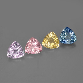 2.13 ct Multicolor Sapphire Gemstone, Sapphire Gem in Trillion Facet Shape for Sale.