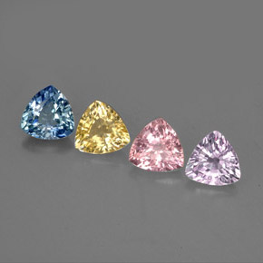 2.13 ct Multicolor Sapphire Stone, Natural Sapphire in Trillion Facet Shape for Sale
