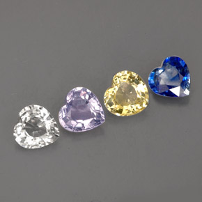 1.50 ct Multicolor Sapphire Gemstone, Sapphire Gem in Heart Facet Shape for Sale.