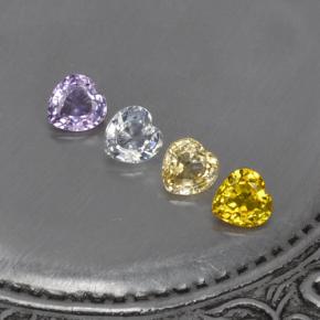 1.10 ct Multicolor Sapphire Gemstone, Sapphire Gem in Heart Facet Shape for Sale.