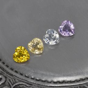 1.10 ct Multicolor Sapphire Stone, Natural Sapphire in Heart Facet Shape for Sale