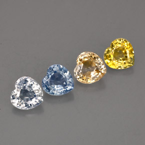 2.03 ct Multicolor Sapphire Gemstone, Sapphire Gem in Heart Facet Shape for Sale.