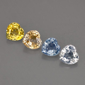 2.03 ct Multicolor Sapphire Stone, Natural Sapphire in Heart Facet Shape for Sale