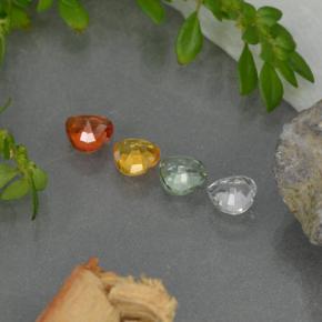 Sapphire Gemstones in 4.1 x 4.1 mm Size for Sale, Sapphire Stones in Multicolor Color
