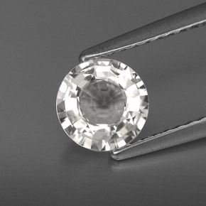 1.09 ct White Sapphire Gemstone, Sapphire Gem in Round Facet Shape for Sale.