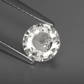 1.09 ct White Sapphire Stone, Natural Sapphire in Round Facet Shape for Sale