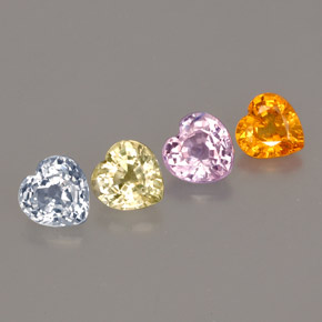 1.27 ct Multicolor Sapphire Gemstone, Sapphire Gem in Heart Facet Shape for Sale.