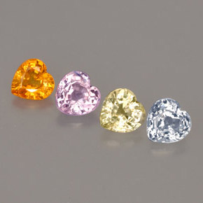 1.27 ct Multicolor Sapphire Stone, Natural Sapphire in Heart Facet Shape for Sale