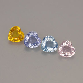1.22 ct Multicolor Sapphire Gemstone, Sapphire Gem in Heart Facet Shape for Sale.