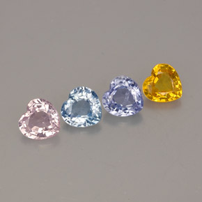 1.22 ct Multicolor Sapphire Stone, Natural Sapphire in Heart Facet Shape for Sale