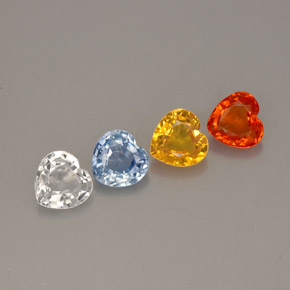 1.14 ct Multicolor Sapphire Gemstone, Sapphire Gem in Heart Facet Shape for Sale.