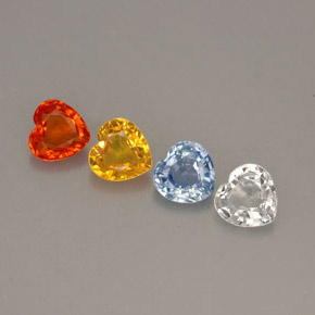 1.14 ct Multicolor Sapphire Stone, Natural Sapphire in Heart Facet Shape for Sale