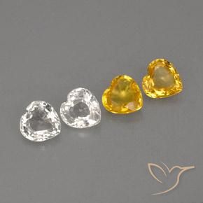 1.16 ctw Multicolor Sapphire Stones, Natural Sapphire in Heart Facet Shape for Sale