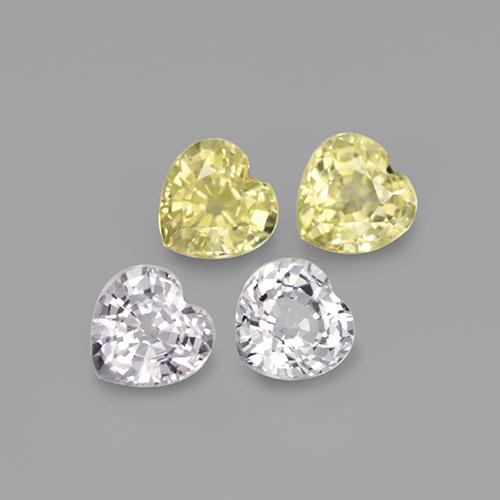 1.38 ctw Multicolor Sapphire Gemstones, Sapphire Gems in Heart Facet Shape for Sale.