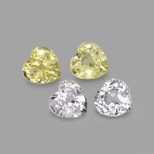 1.38 ctw Multicolor Sapphire Stones, Natural Sapphire in Heart Facet Shape for Sale