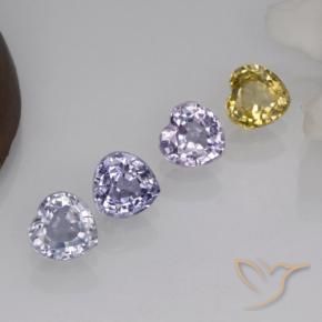 1.51 ctw Multicolor Sapphire Stones, Natural Sapphire in Heart Facet Shape for Sale