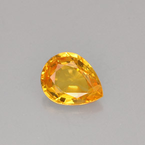 0.70 ct Orange Sapphire Gemstone, Sapphire Gem in Pear Facet Shape for Sale.