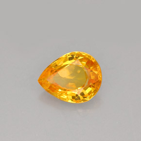 0.70 ct Orange Sapphire Stone, Natural Sapphire in Pear Facet Shape for Sale