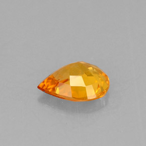Sapphire Gemstone in 6 x 4.7 mm Size for Sale, Sapphire Stone in Yellow Orange Color