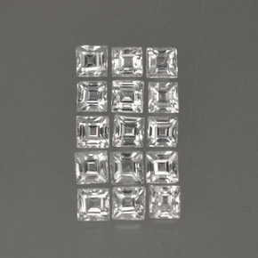 1.57 ct White Sapphire Gemstone, Sapphire Gem in Square Facet Shape for Sale.