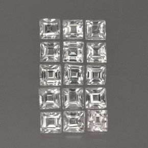 1.57 ct White Sapphire Stone, Natural Sapphire in Square Facet Shape for Sale