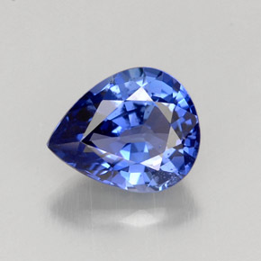 1.45 ct Blue Sapphire Gemstone, Sapphire Gem in Pear Facet Shape for Sale.