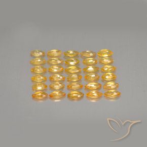 Sapphire Gemstones in 3.9 x 1.9 mm Size for Sale, Sapphire Stones in Medium Gold  Color