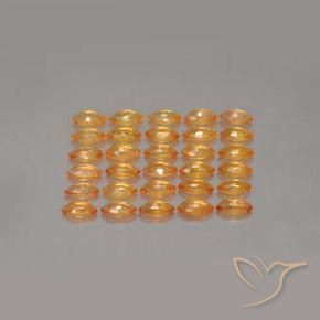 Sapphire Gemstones in 4 x 2.1 mm Size for Sale, Sapphire Stones in Bright Orange Color