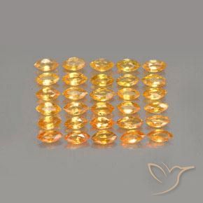 3.35 ctw Orange Sapphire Stones, Natural Sapphire in Marquise Facet Shape for Sale