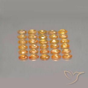 Sapphire Gemstones in 4 x 2.1 mm Size for Sale, Sapphire Stones in Bright Orange Color