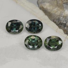 2.19 ctw Green Sapphire Stones, Natural Sapphire in Oval Facet Shape for Sale