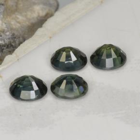 Sapphire Gemstones in 5.1 x 4.2 mm Size for Sale, Sapphire Stones in Green Color