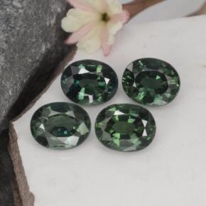 Dark Green Sapphire Gem - 0.5ct Oval Facet (ID: 257260)