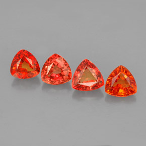 2.84 ct Orange Sapphire Gemstone, Sapphire Gem in Trillion Facet Shape for Sale.