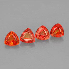 2.84 ct Orange Sapphire Stone, Natural Sapphire in Trillion Facet Shape for Sale