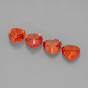 Sapphire Gemstone in 5 x 5 mm (calibrated) Size for Sale, Sapphire Stone in Red Orange Color