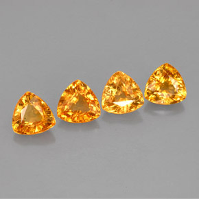 2.62 ct Orange Sapphire Stone, Natural Sapphire in Trillion Facet Shape for Sale