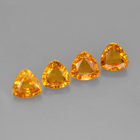 2.58 ct Orange Sapphire Gemstone, Sapphire Gem in Trillion Facet Shape for Sale.