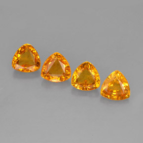 2.58 ct Orange Sapphire Stone, Natural Sapphire in Trillion Facet Shape for Sale