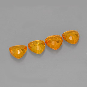 Sapphire Gemstone in 5 x 5 mm (calibrated) Size for Sale, Sapphire Stone in Mandarin Orange Color