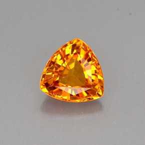 0.78 ct Orange Sapphire Gemstone, Sapphire Gem in Trillion Facet Shape for Sale.