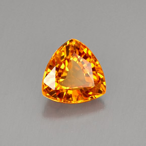 0.78 ct Orange Sapphire Stone, Natural Sapphire in Trillion Facet Shape for Sale