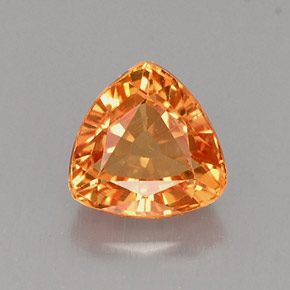 0.93 ct Orange Sapphire Gemstone, Sapphire Gem in Trillion Facet Shape for Sale.