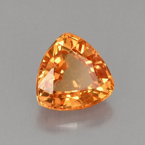 0.93 ct Orange Sapphire Stone, Natural Sapphire in Trillion Facet Shape for Sale