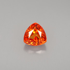 0.97 ct Orange Sapphire Gemstone, Sapphire Gem in Trillion Facet Shape for Sale.