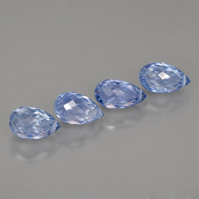 3.61 ct Blue Sapphire Gemstone, Sapphire Gem in Briolette with Hole Shape for Sale.
