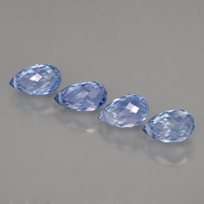 3.61 ct Blue Sapphire Stone, Natural Sapphire in Briolette with Hole Shape for Sale